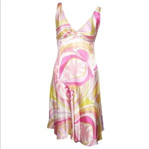 EMILIO PUCCI SILK CORSET MIDI LENGTH DRESS